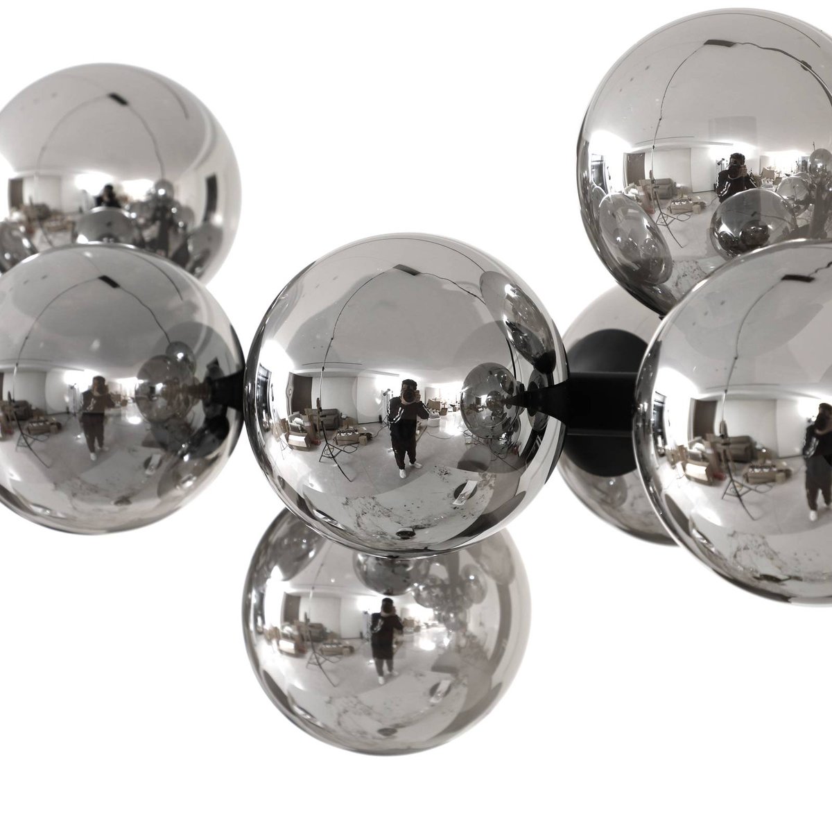 Suspension en métal moderne, Naelen noir, gris fumé, LUCANDE