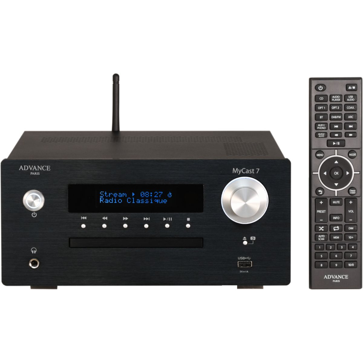 Amplificateur HiFi Mycast 7 DAB+ CD noir, ADVANCE