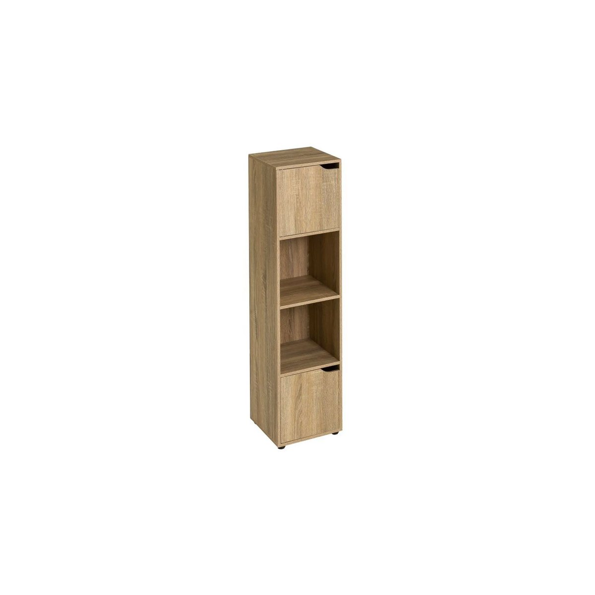 Étagère colonne 2 casiers + 2 placards - 30x29x119cm bois, WADIGA