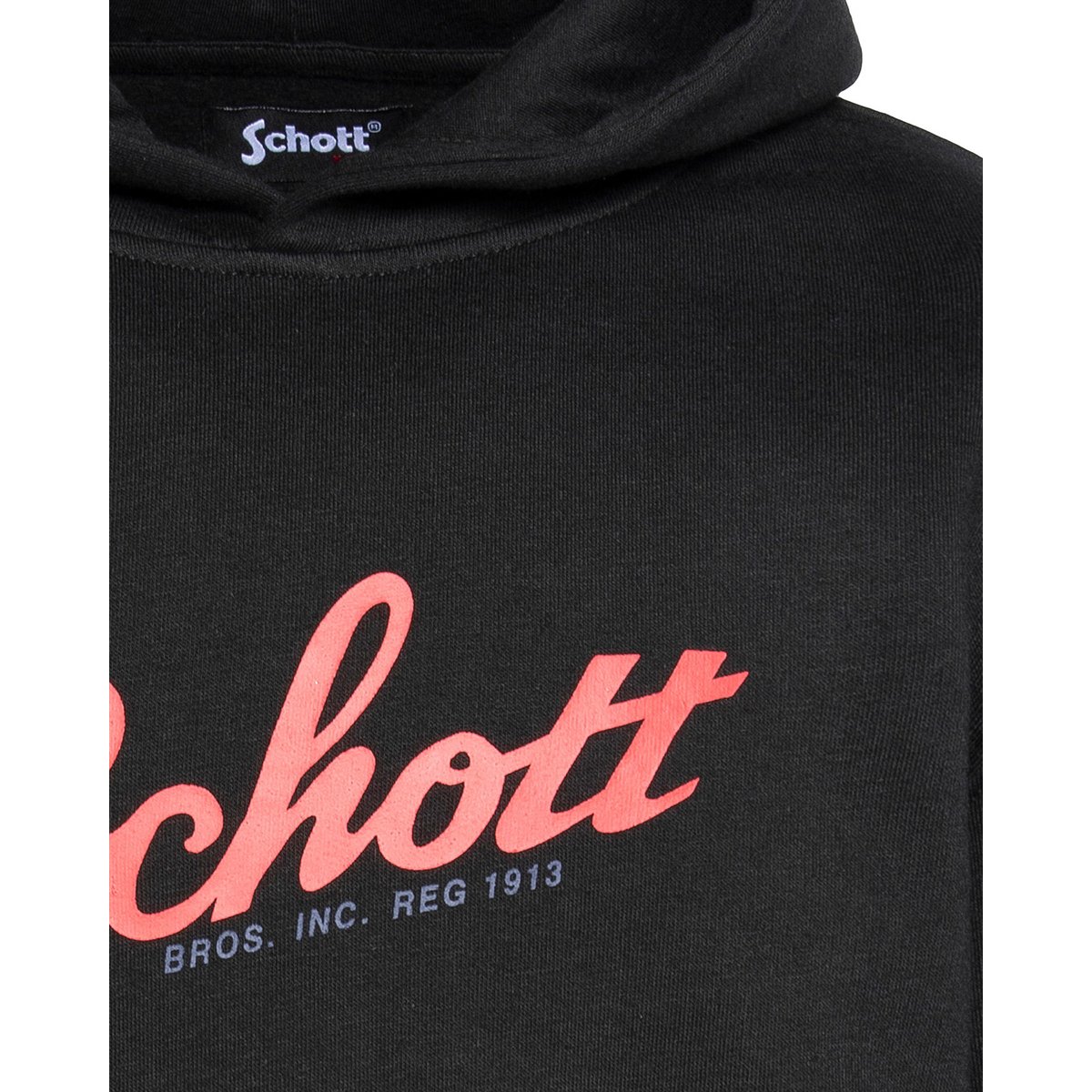 Sweatshirt à capuche enfant noir, SCHOTT