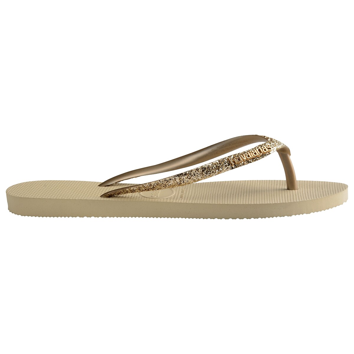 Zehenpantoletten Slim Glitter II sand, HAVAIANAS