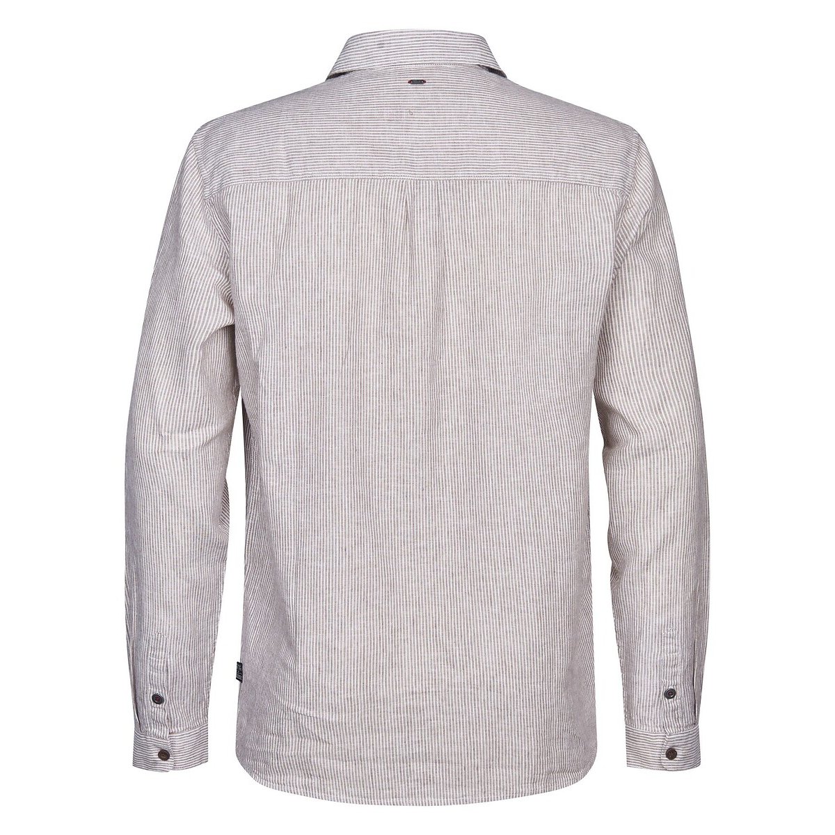 Hemd van linnenmix gestreept beige, PETROL INDUSTRIES