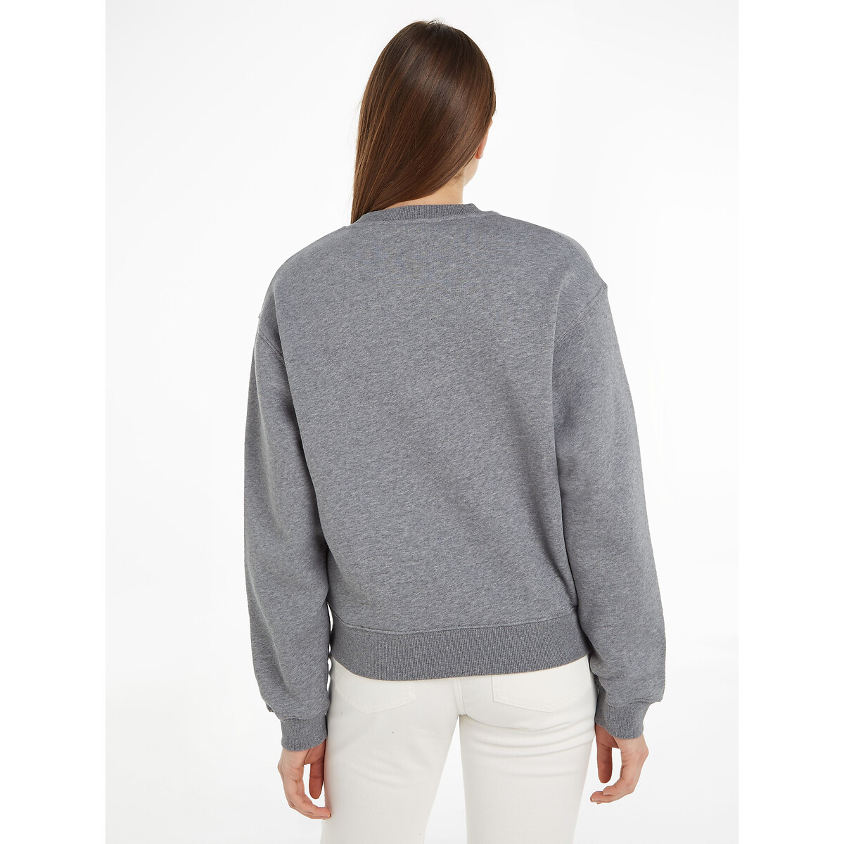 Sweat col rond logo gris, TOMMY HILFIGER