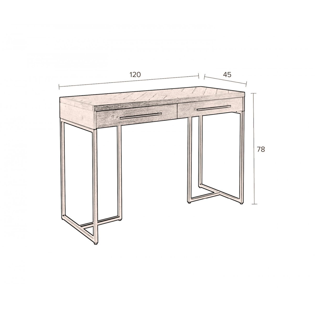 Console en bois et acier 120 cm - CLASS noir, DUTCHBONE