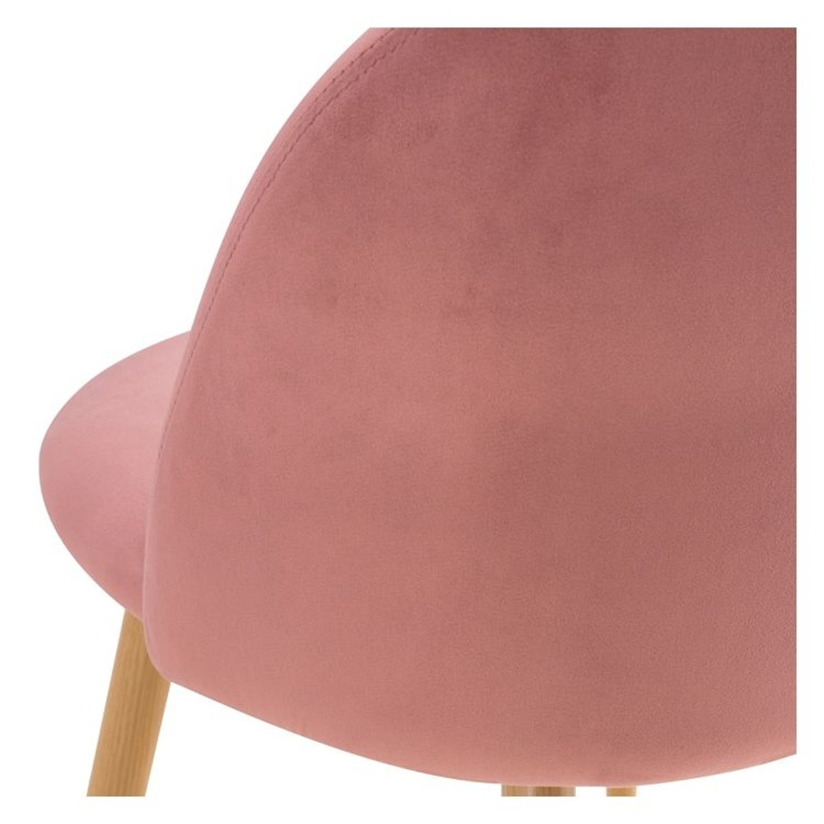 Lot de 2 chaises en velours et pieds en métal - COZY vieux rose, MAISON PAVANE