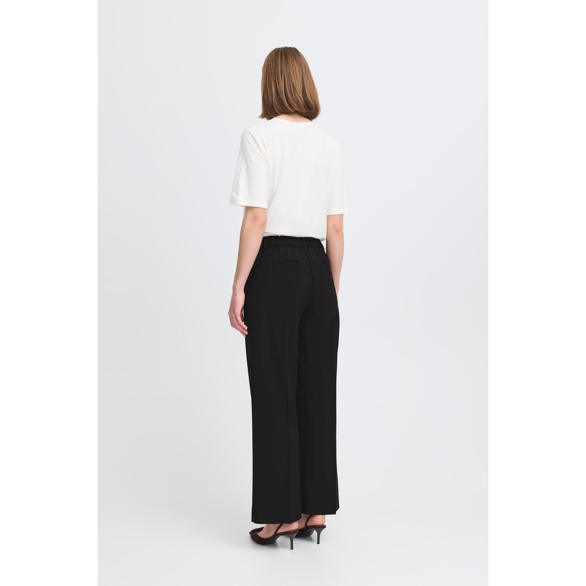 Pantalon coupe classique, jambes droites noir, B.YOUNG