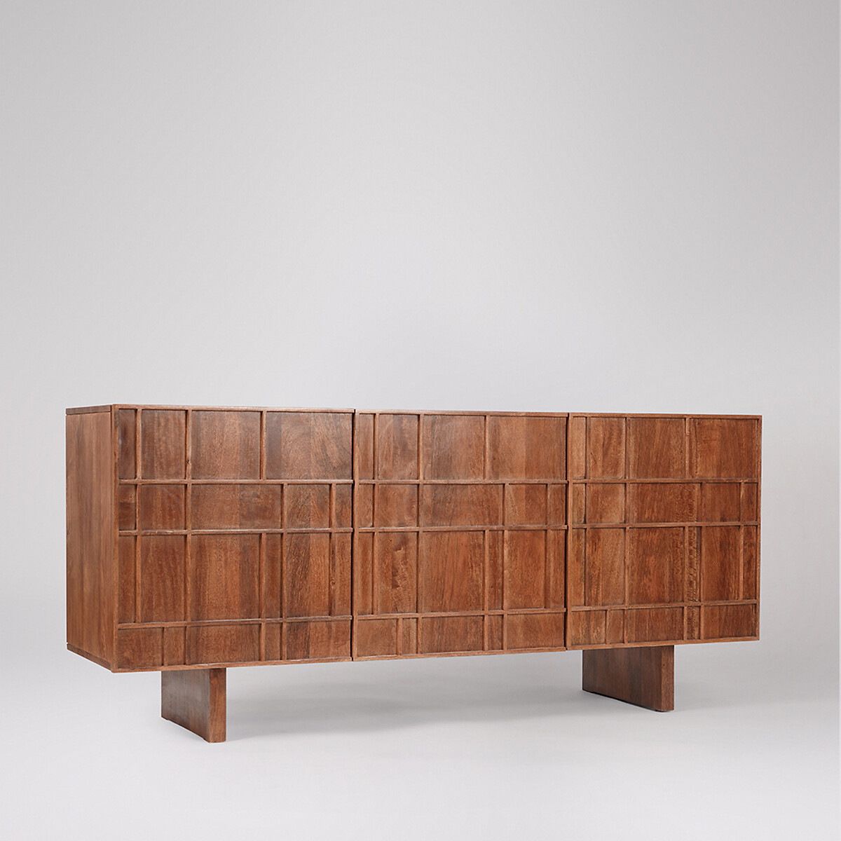 Rushden Mango Wood 3 Door Sideboard dark brown, SWOON