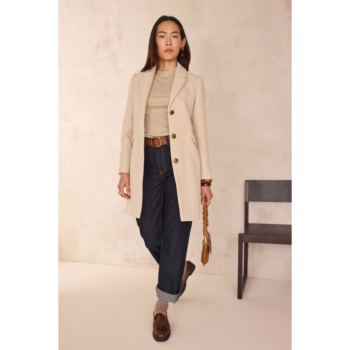 Manteau mi-long ANABELLE BIS naturel, Maison 123
