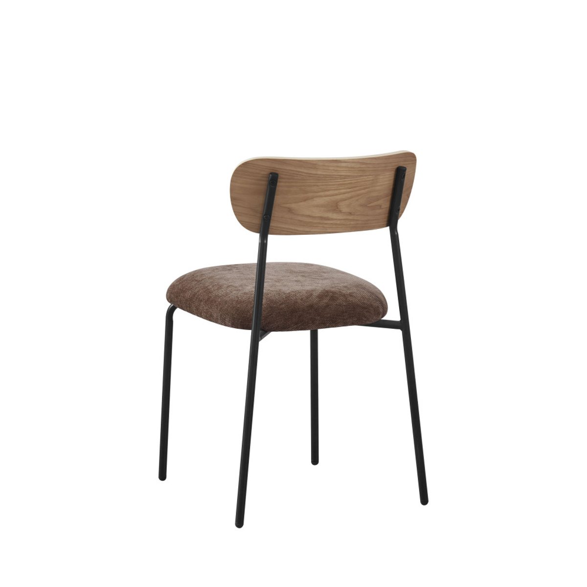 Lot de 2 chaises en bois clair, tissu et métal- JESS marron, DRAWER