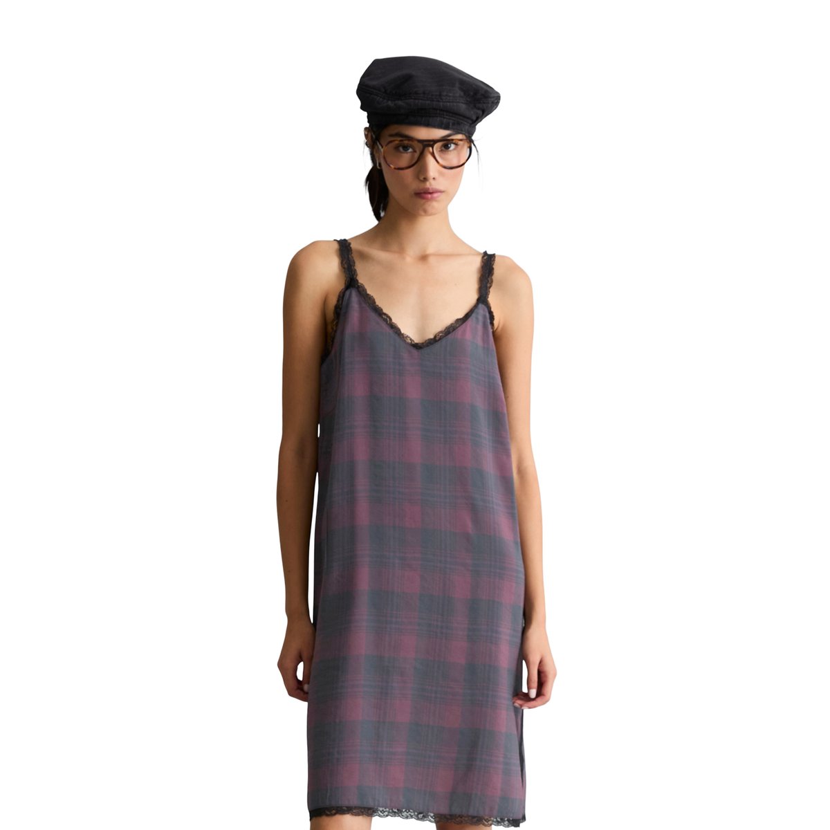 Robe lingerie imprimée, coupe droite en TENCEL™ Modal noir, MARC O’POLO DENIM