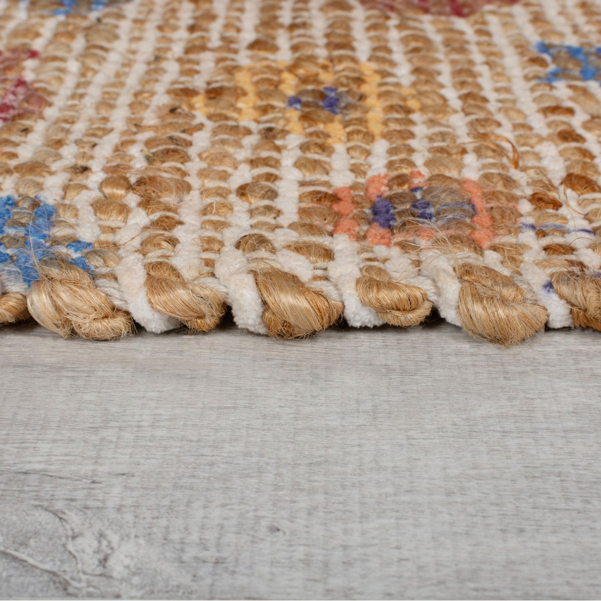 Tapis en jute de couloir TAYLOR PATCHWORK bleu, FLAIR RUGS