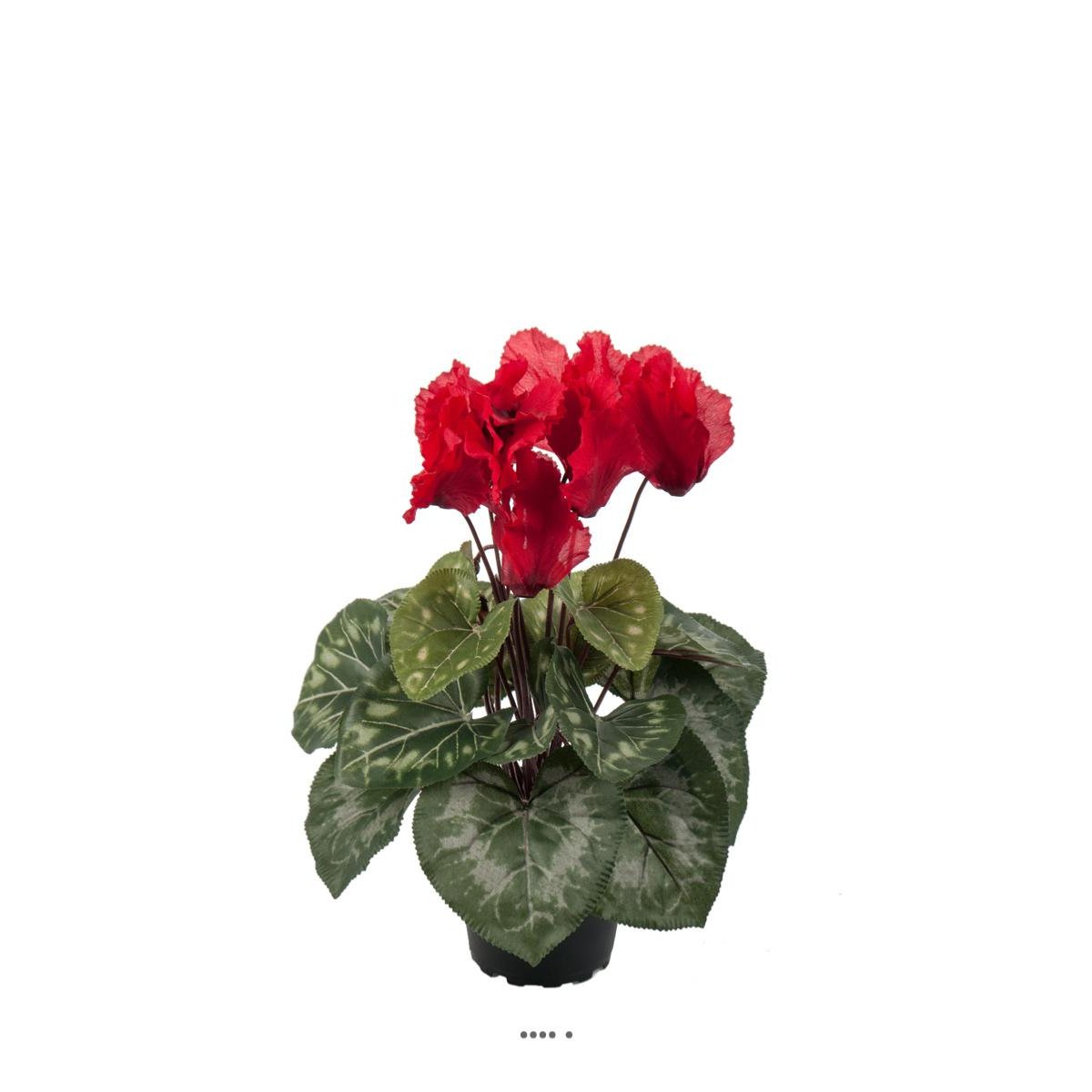 Cyclamen artificiel en pot 7 têtes H 33 cm rouge, ARTIFICIELLES