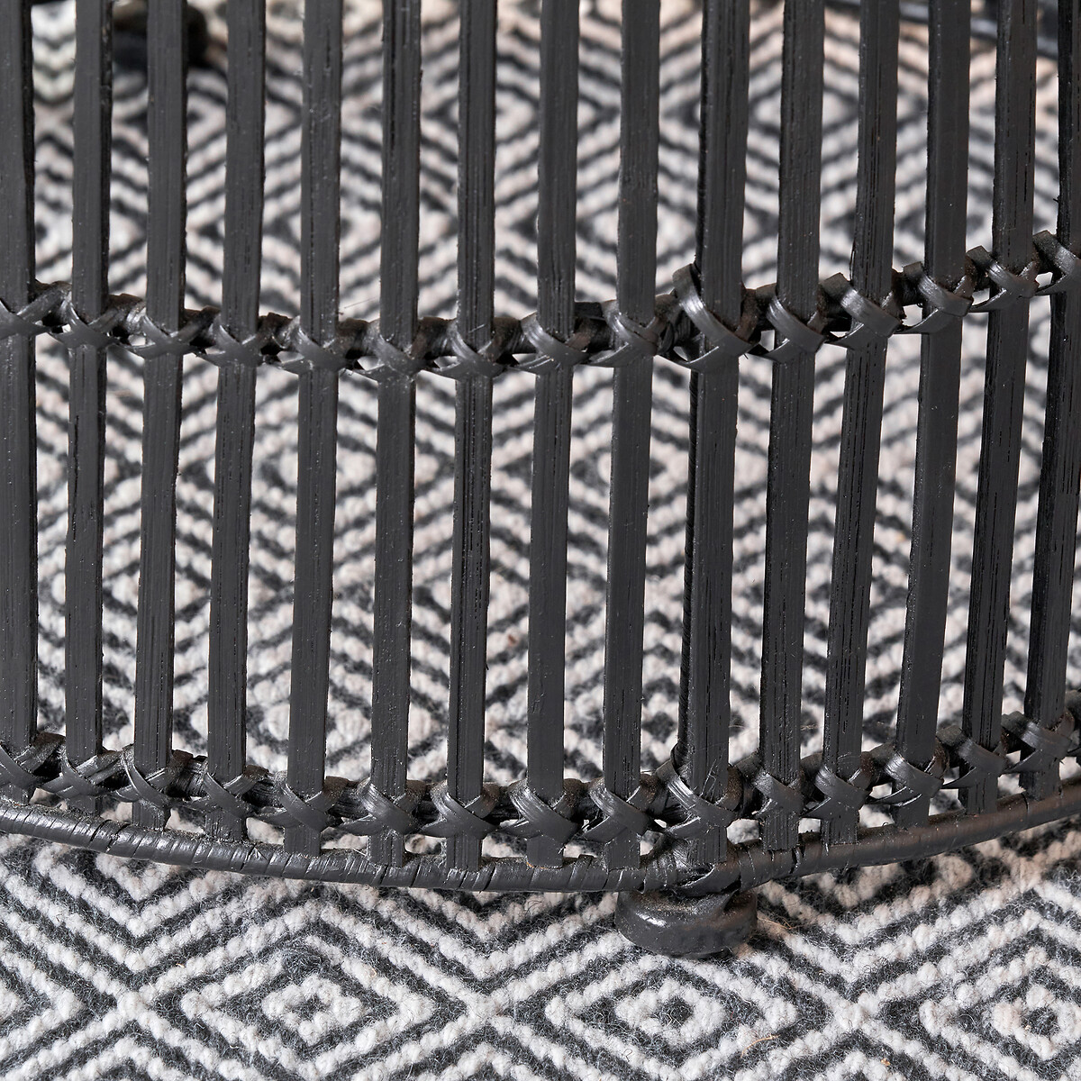 Nerano Rattan Stool black, SO'HOME