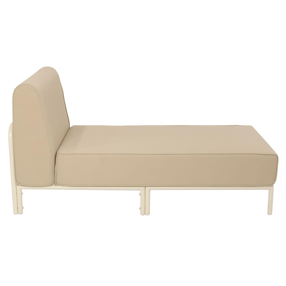 Méridienne pour salon de jardin modulable, PATIO beige, OVIALA