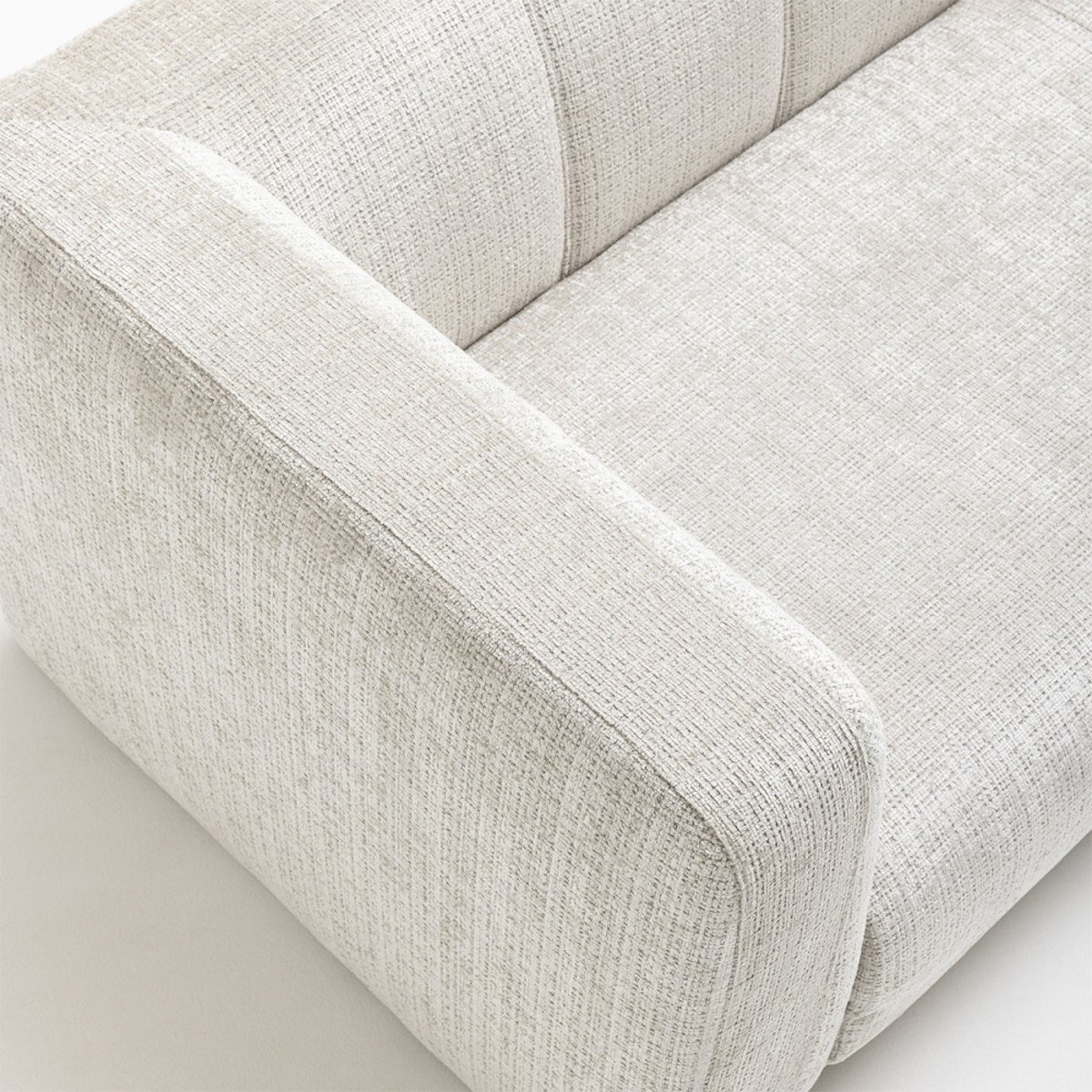 Canapé convertible 4 places en tissu chenille- DANAE écru, DRAWER