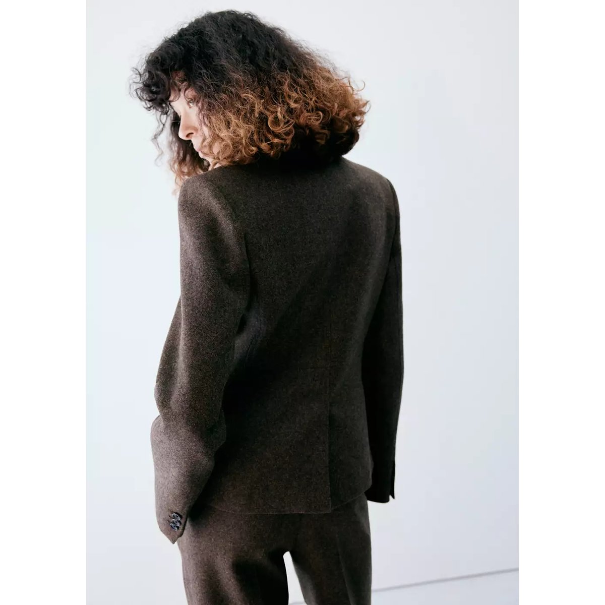 Veste laine slim-fit marron, MANGO