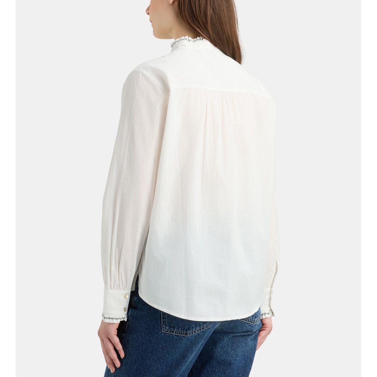 Chemise droite detroit point coton bio écru, GALERIES LAFAYETTE