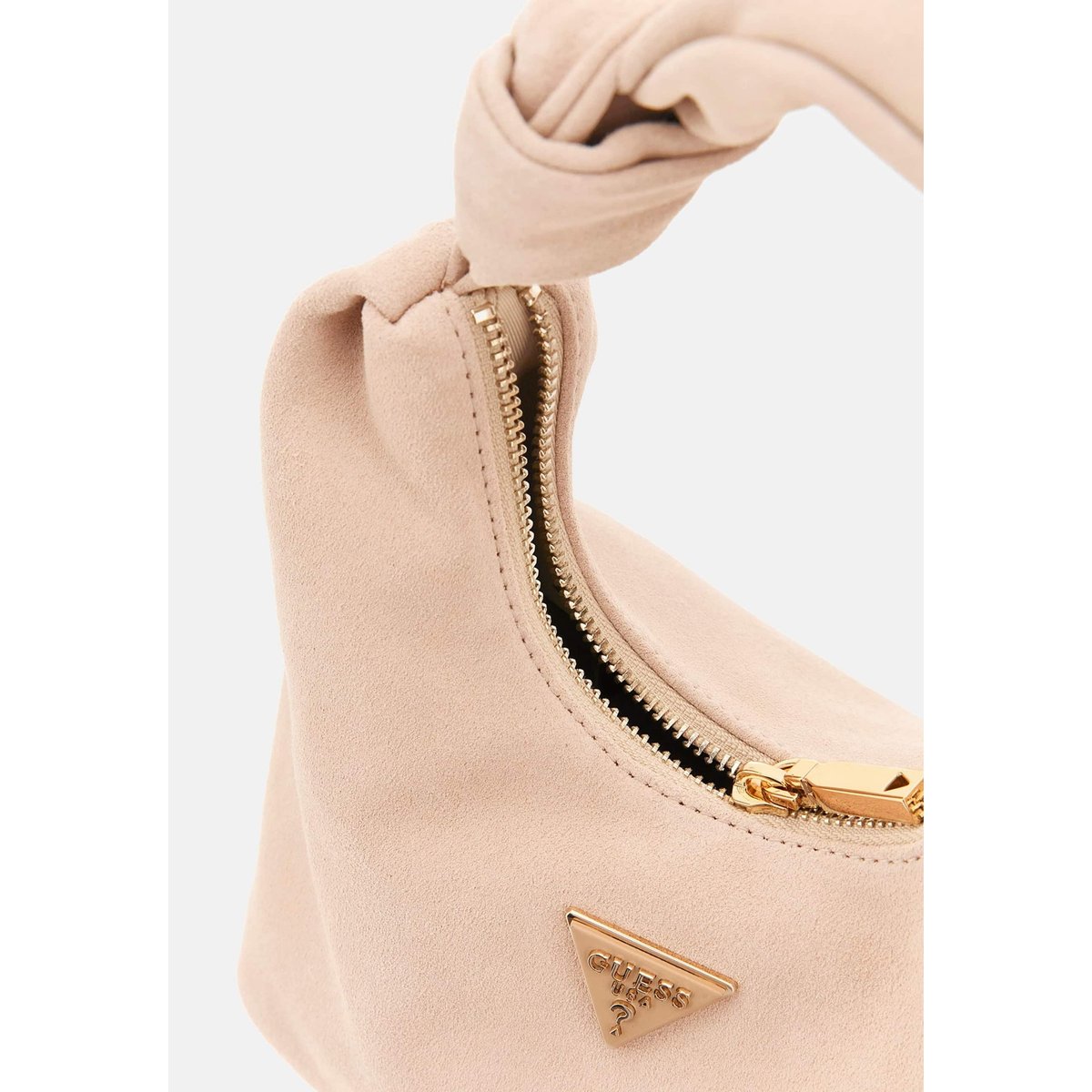 Mini Sac Hobo Isotta Cuir Véritable beige, GUESS