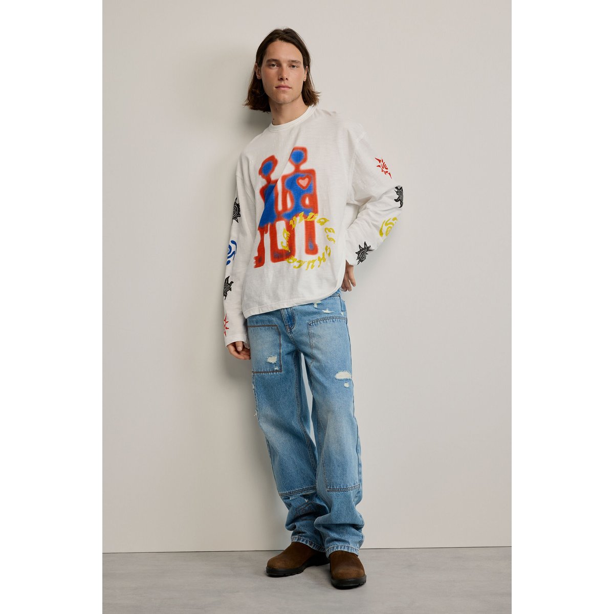T-shirt coton imprimé blanc, DESIGUAL