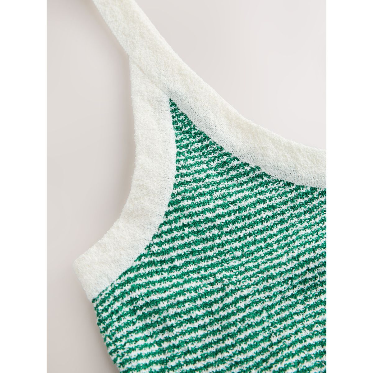 Débardeur sans manches aspect maille rayé vert/blanc, NEXT
