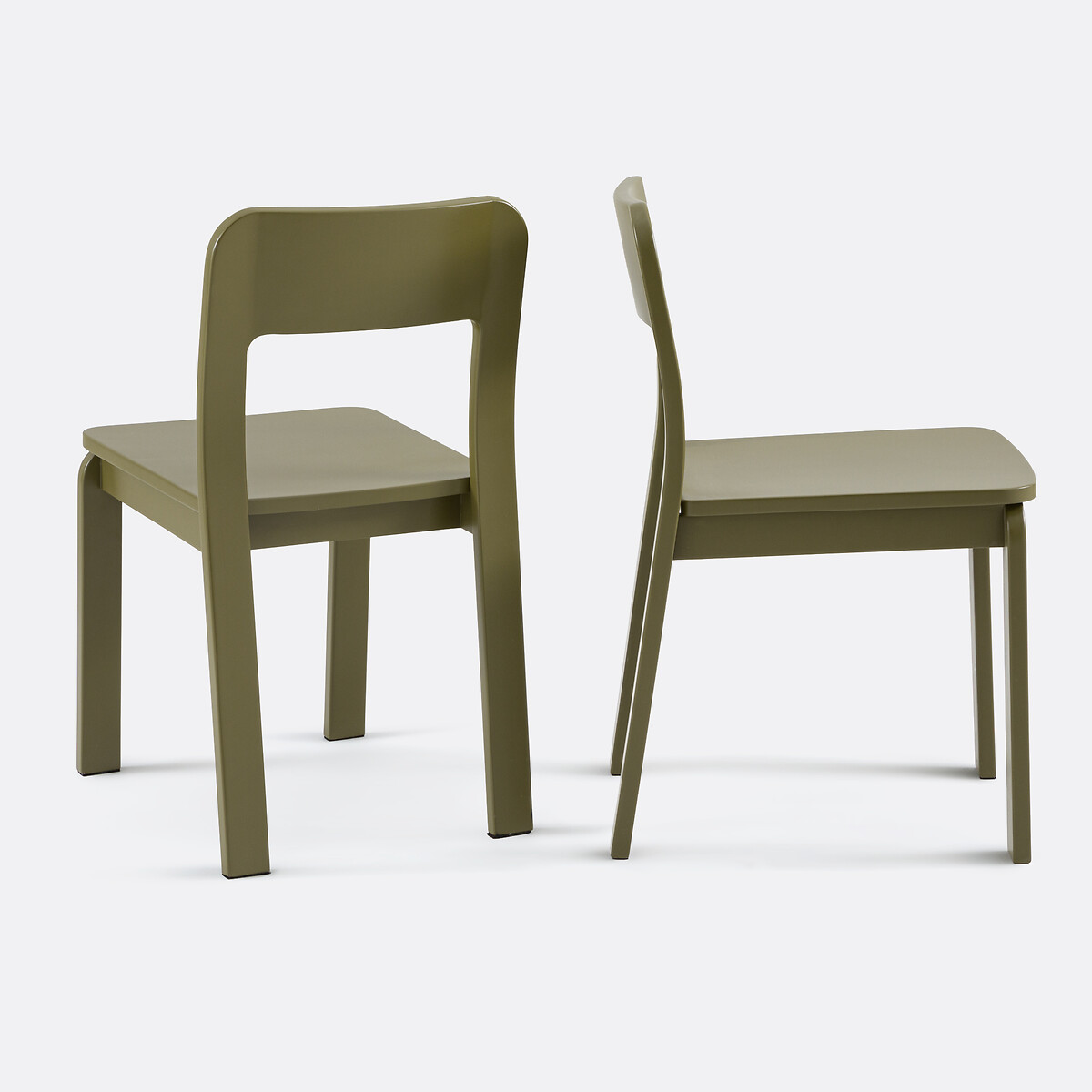 Set of 2 Talet Stained Solid Birch Chairs khaki, LA REDOUTE INTERIEURS