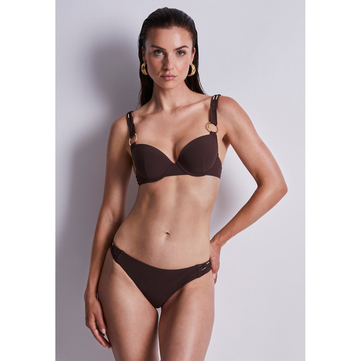 Bas de maillot de bain Culotte bresilienne Gipsy Muse marron, AUBADE