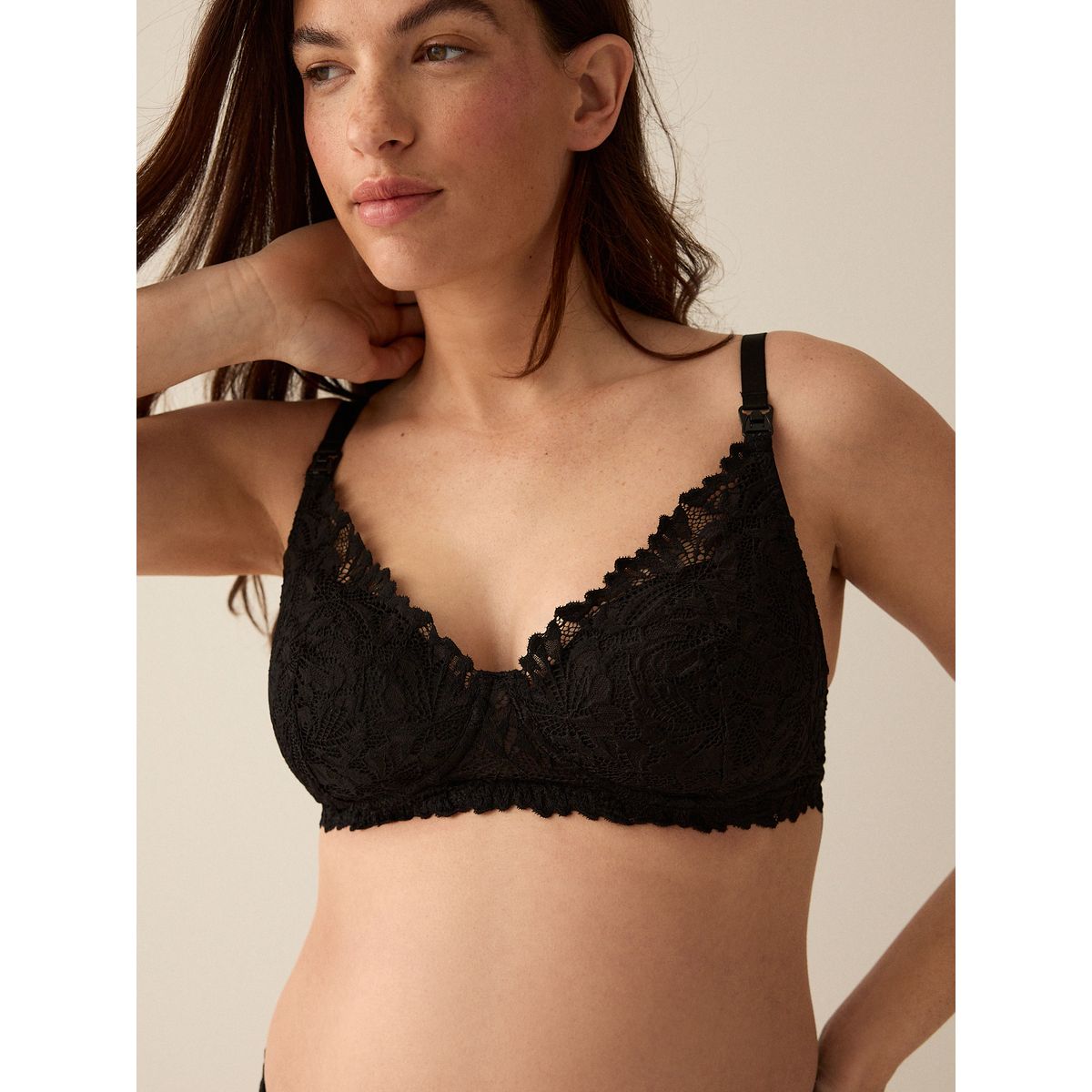 Soutien-gorge dentelle maternité/allaitement noir, NEXT