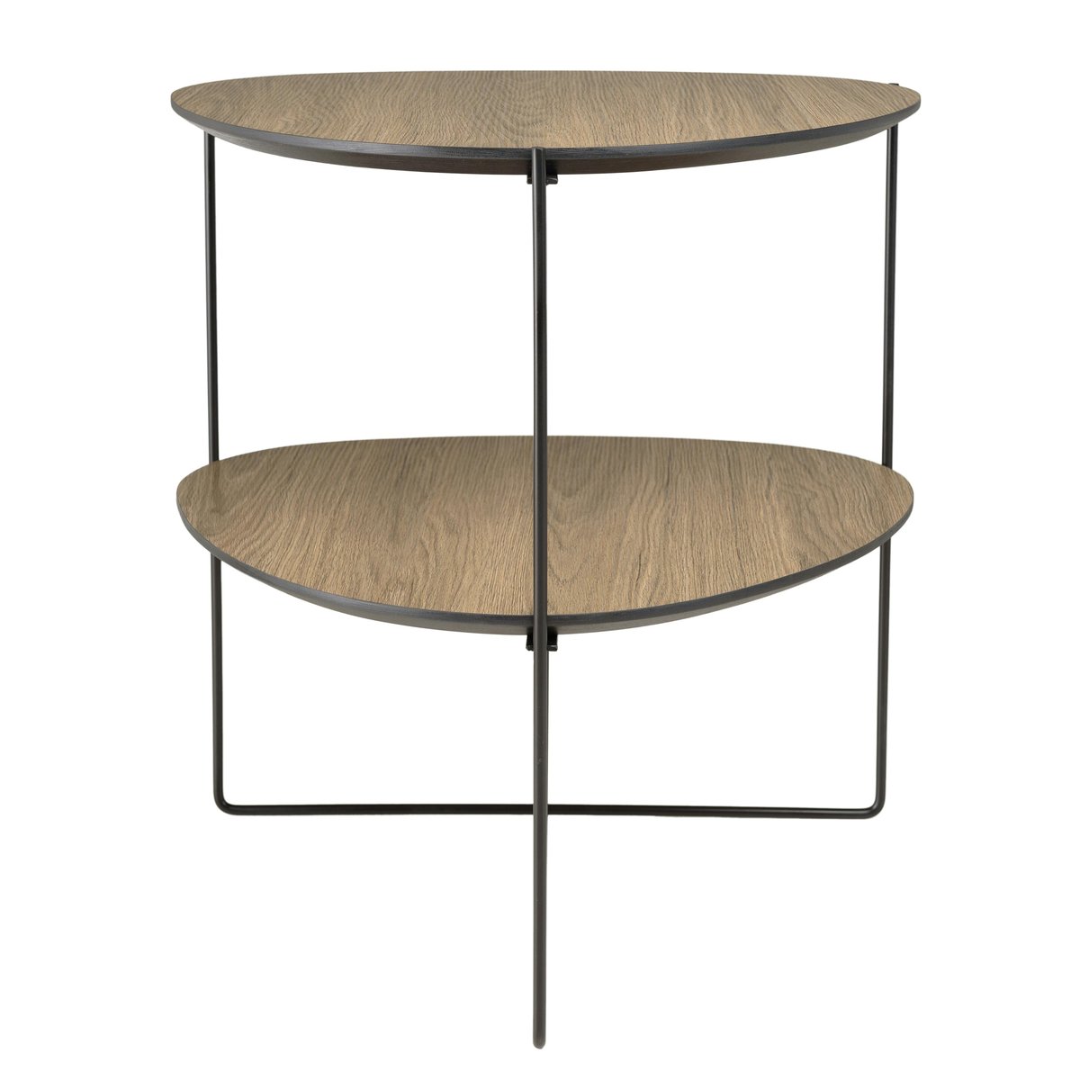 Bout de canapé organique double plateau LANDAISE bois naturel, PIER IMPORT