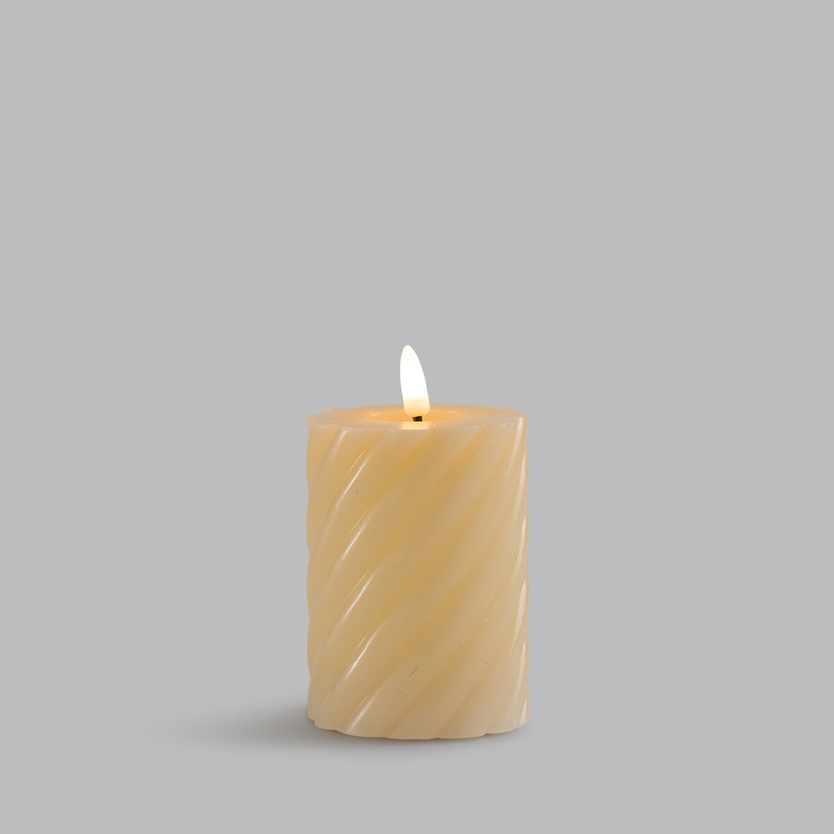 Vela LED com torcidos, em cera, alt. 12,3 cm, Caspar cru, LA REDOUTE INTERIEURS