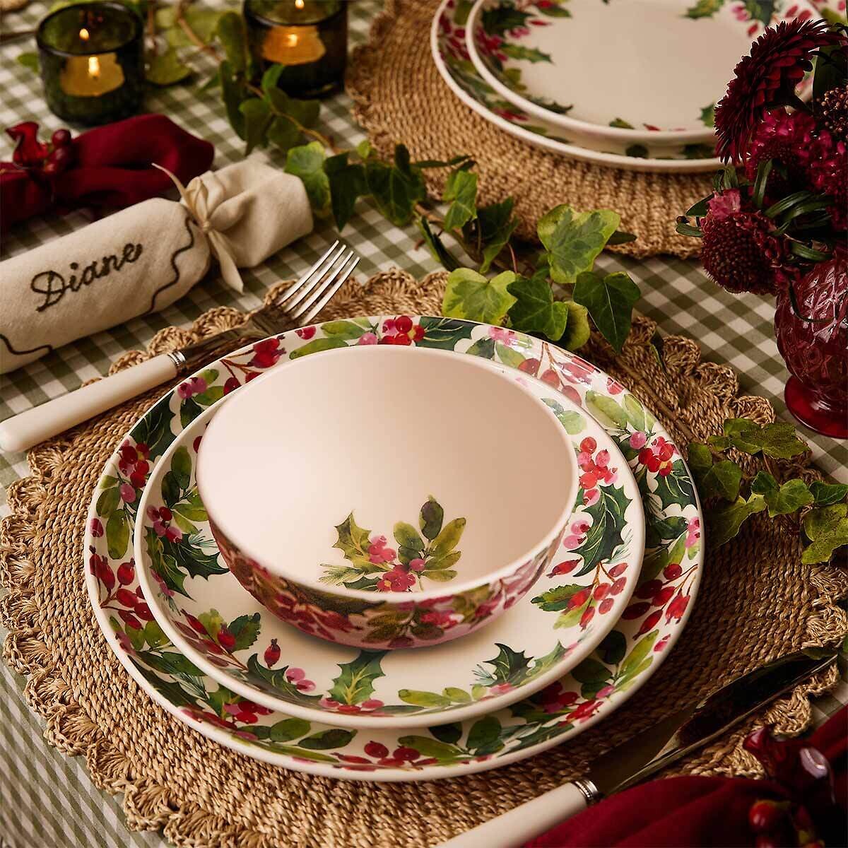 12-Piece Botanic Garden Christmas Holly & Berries Dinner Set multi-coloured, SPODE