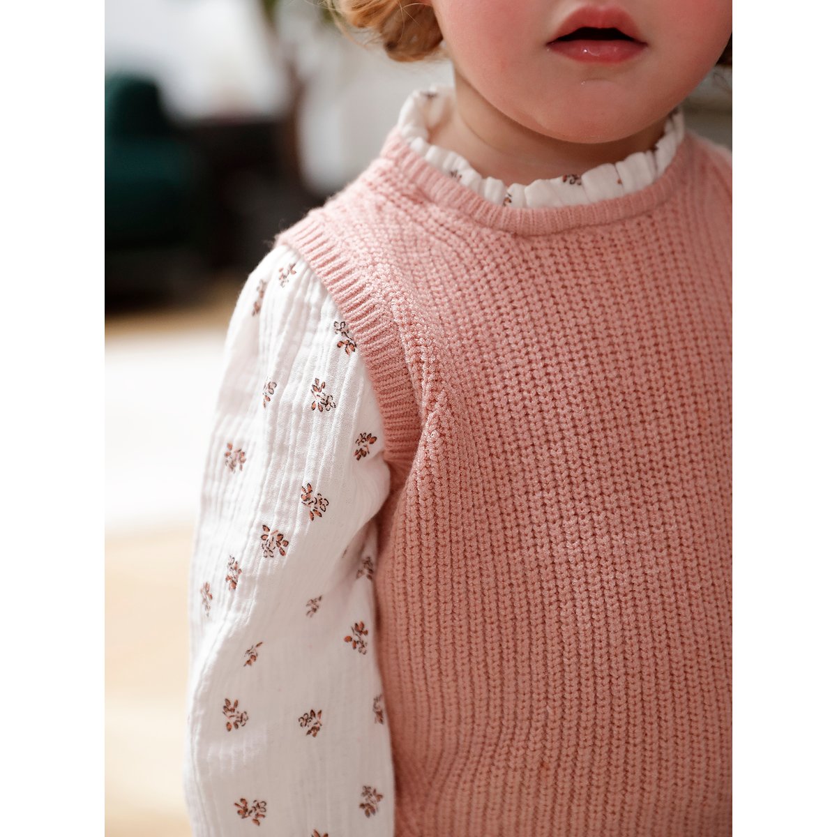 Pull 2 en 1 rose poudré, VERTBAUDET