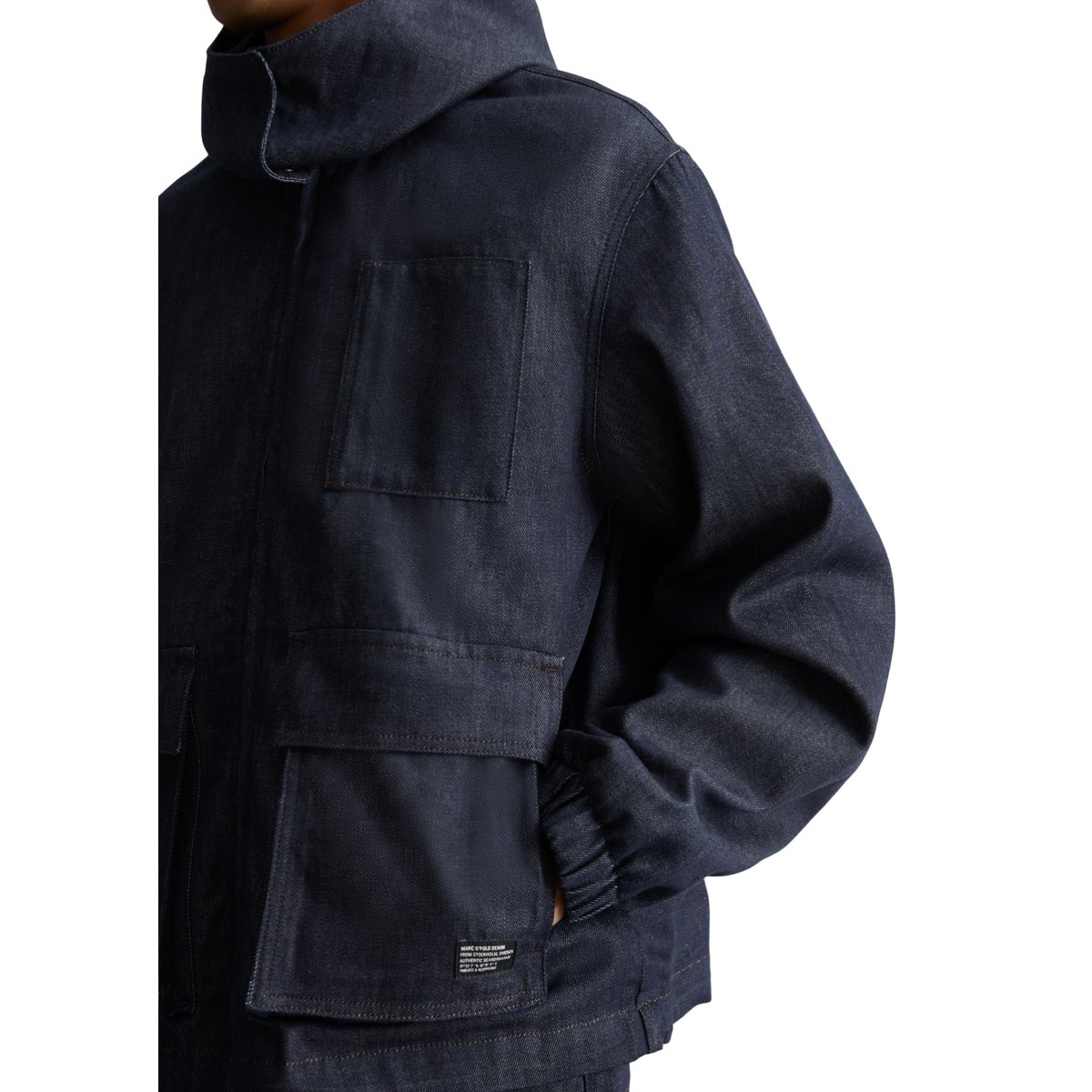 Veste en jean à capuche, coupe regular réalisé avec Orange Fiber bleu, MARC O’POLO DENIM