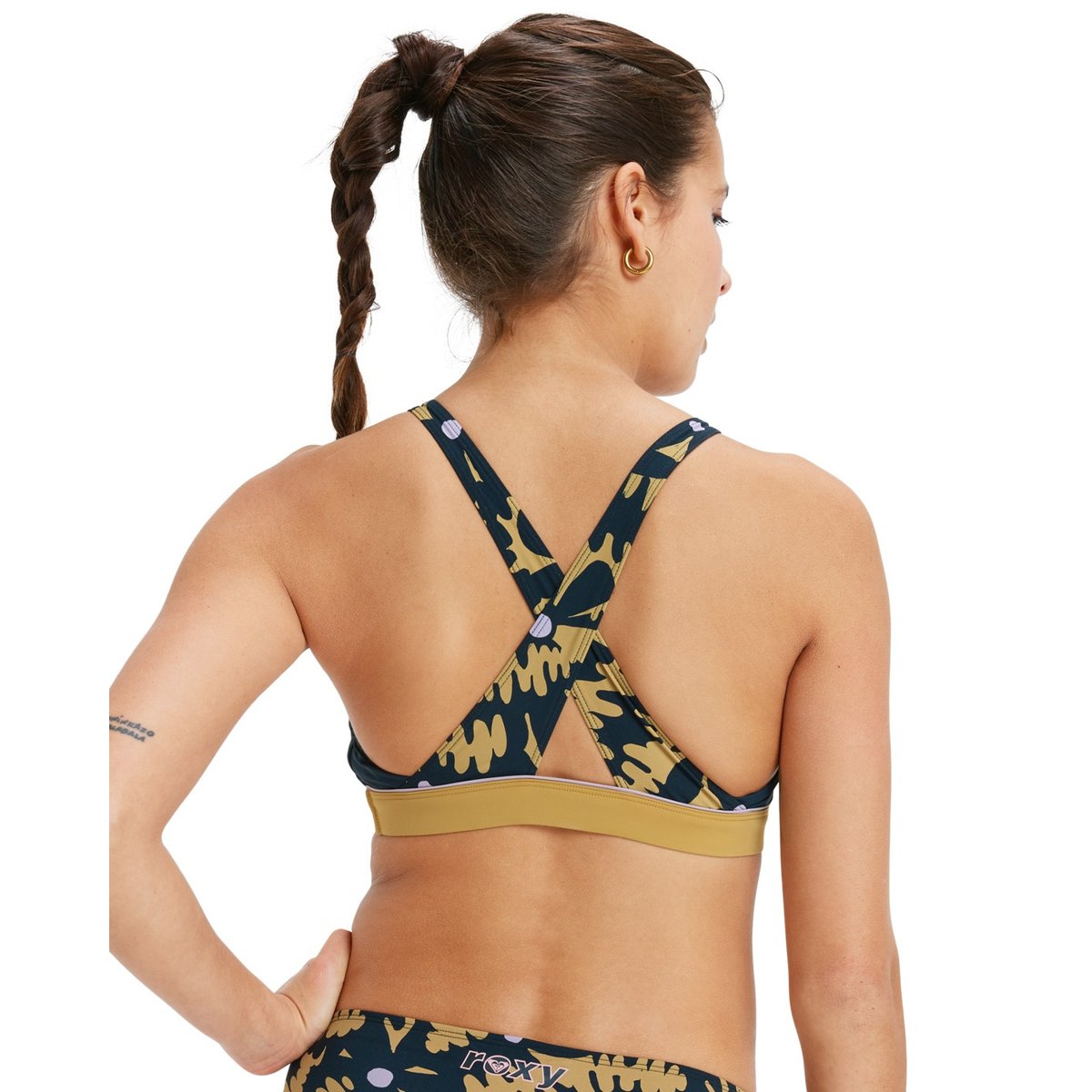 Haut de maillot de bain bikini. noir anthracite big flowers, ROXY