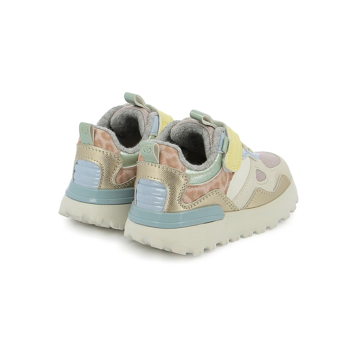 Kids Joggy Touch 'n' Close Trainers with Elasticated Laces pink/yellow, SHOO POM