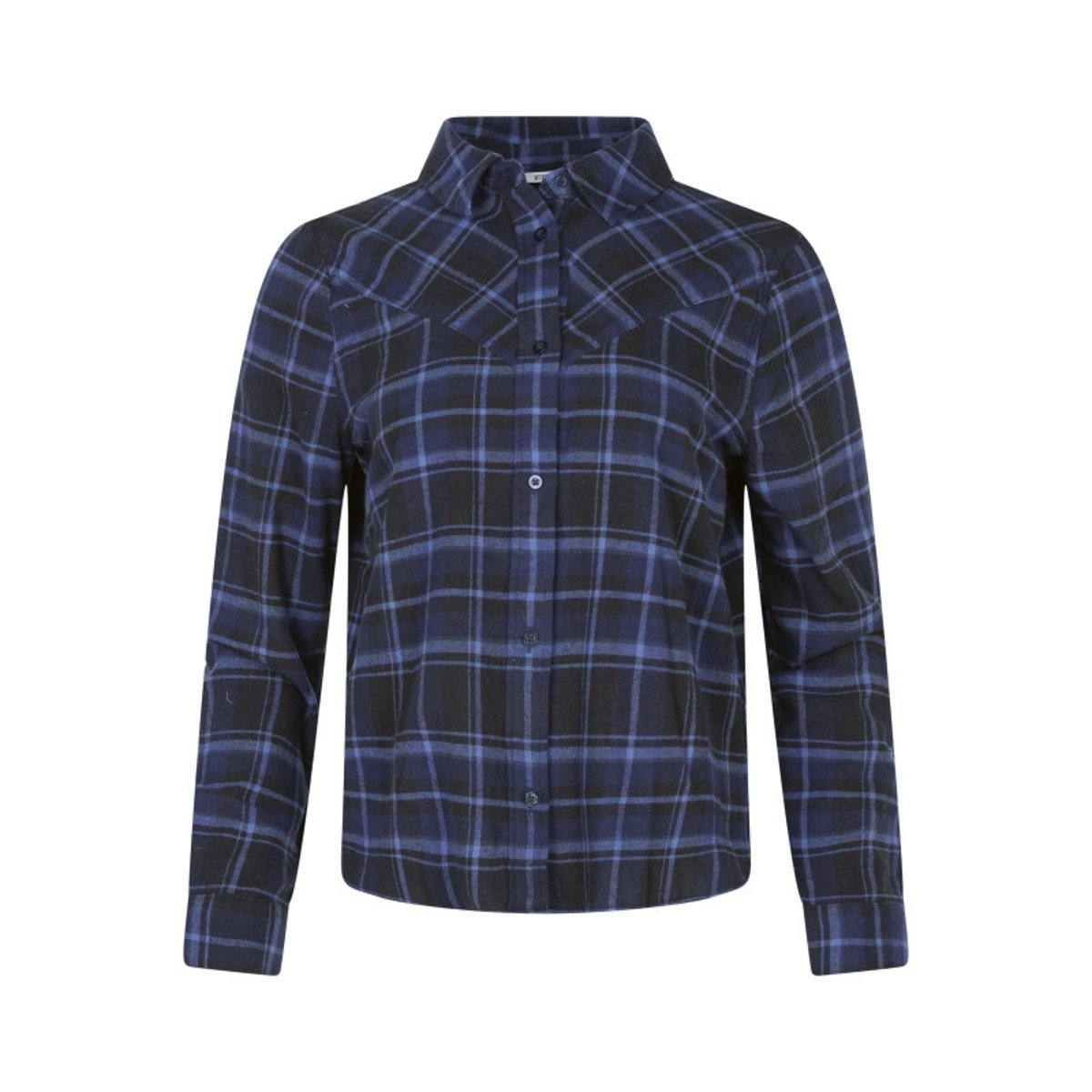 Chemisier blouse en coton marine à carreaux avec une coupe ajustée marine, MUSTANG