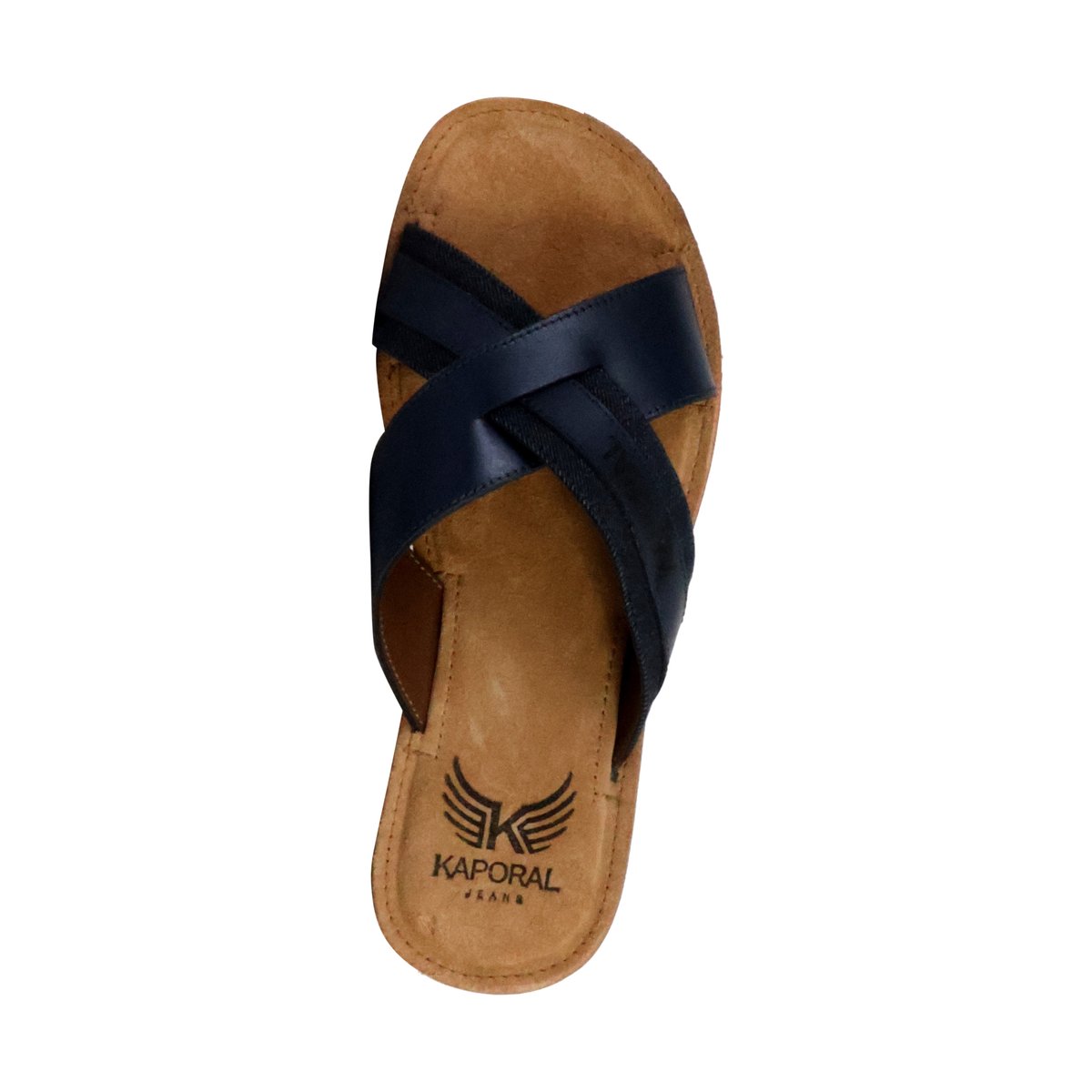 Mules Plates Cuir Janel marine, KAPORAL