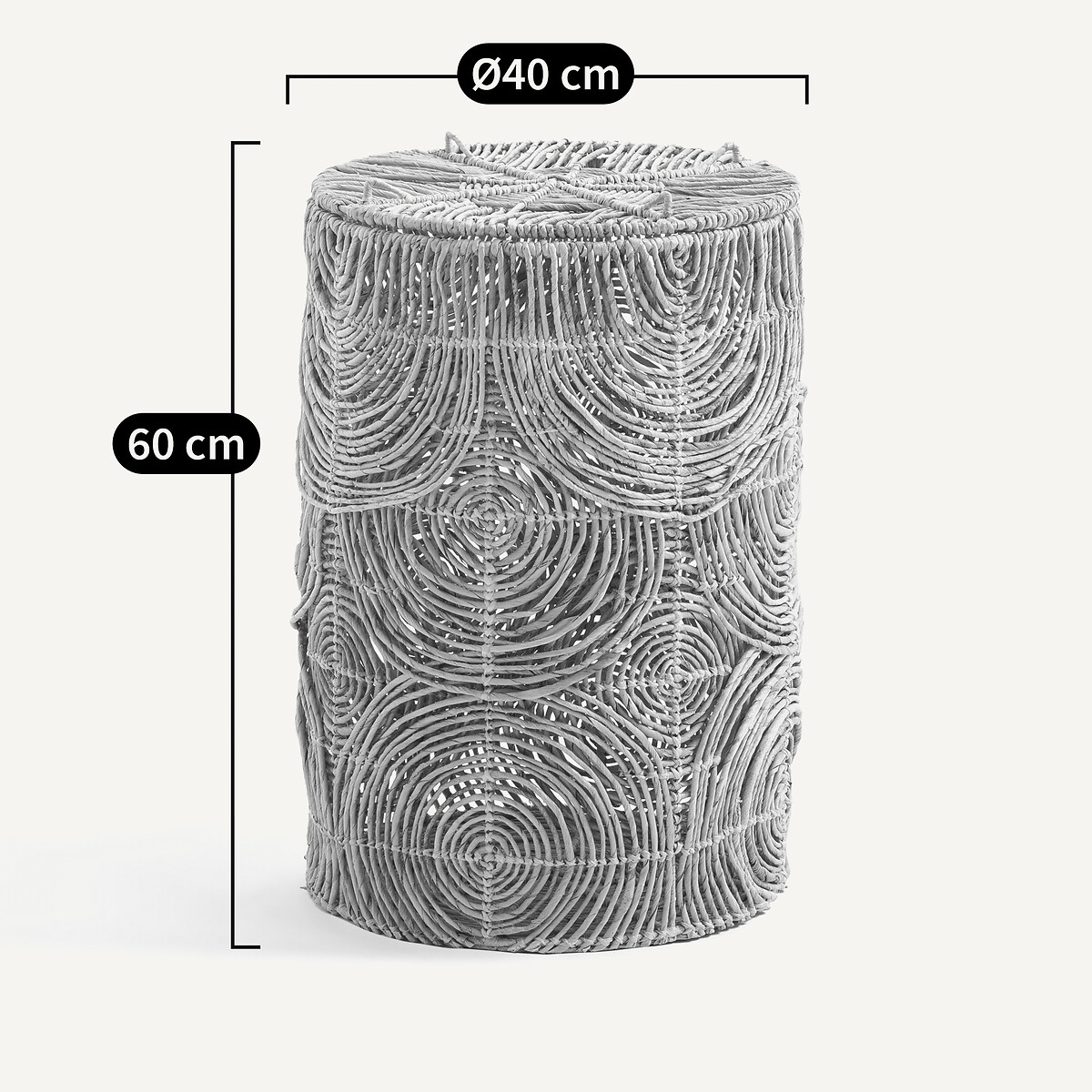 Orphée 60cm Woven Abaca Laundry Basket natural, AM.PM