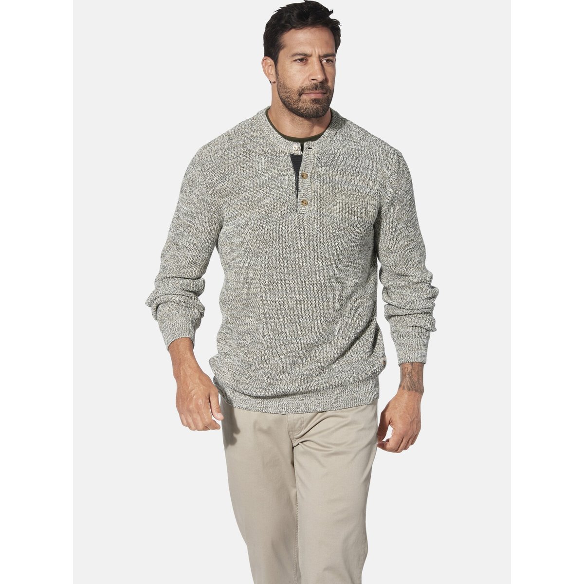 Pull TJUSE beige mélange, JAN VANDERSTORM