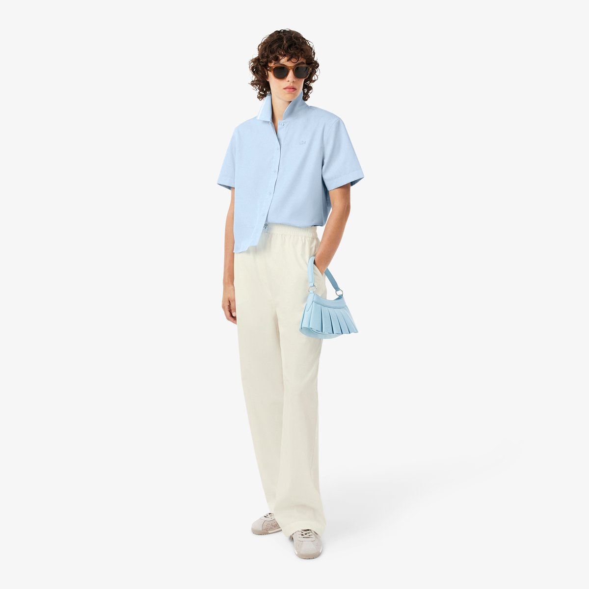 Chemise effet Petit Piqué oversize bleu-t01, LACOSTE