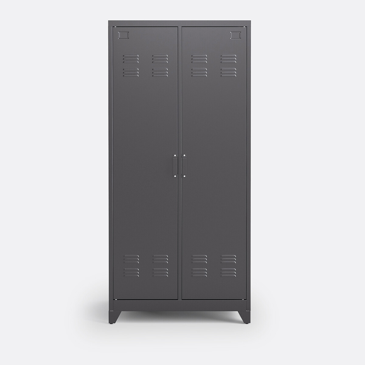 Armoire 2 portes en métal acier, HIBA gris, LA REDOUTE INTERIEURS
