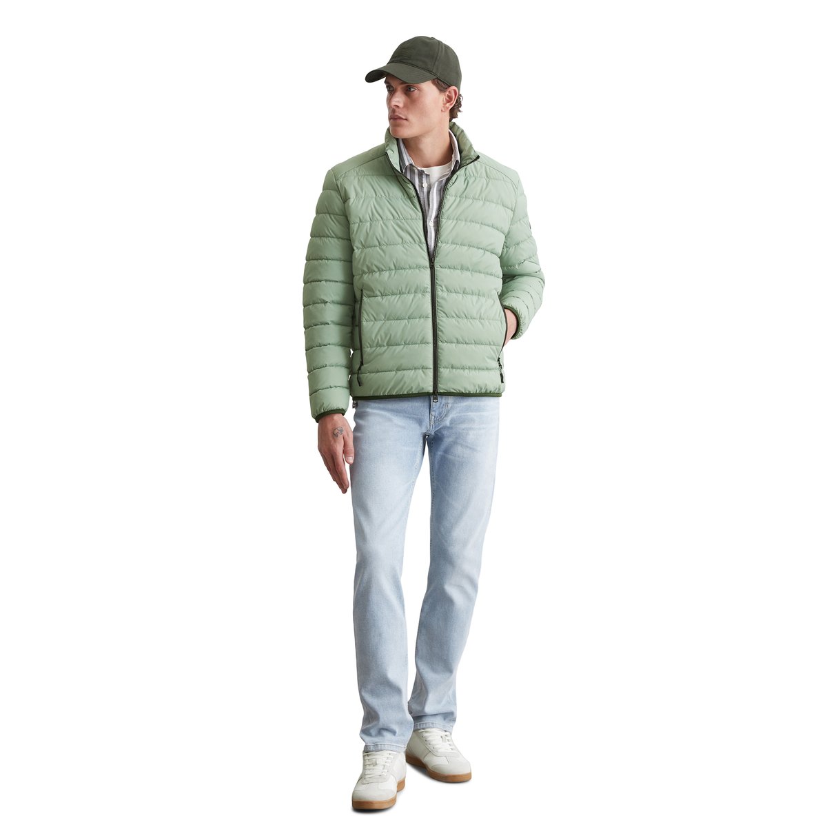 Veste matelassée regular en qualité légère et imperméable vert clair, MARC O'POLO