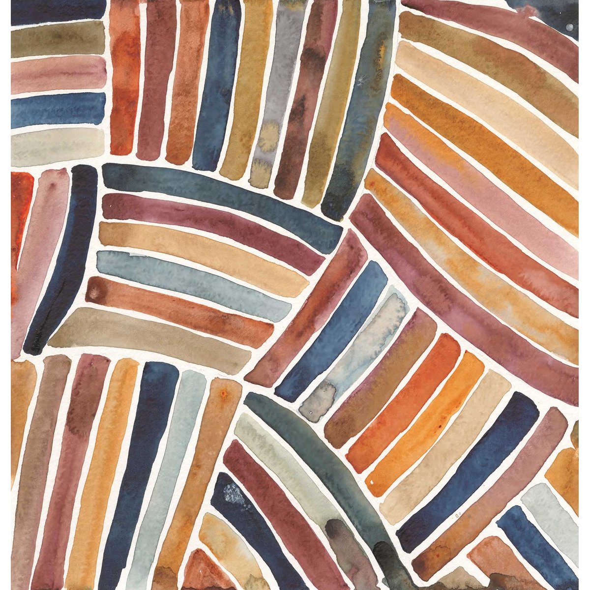 Papier peint sillons colorés intissé, HEXOA