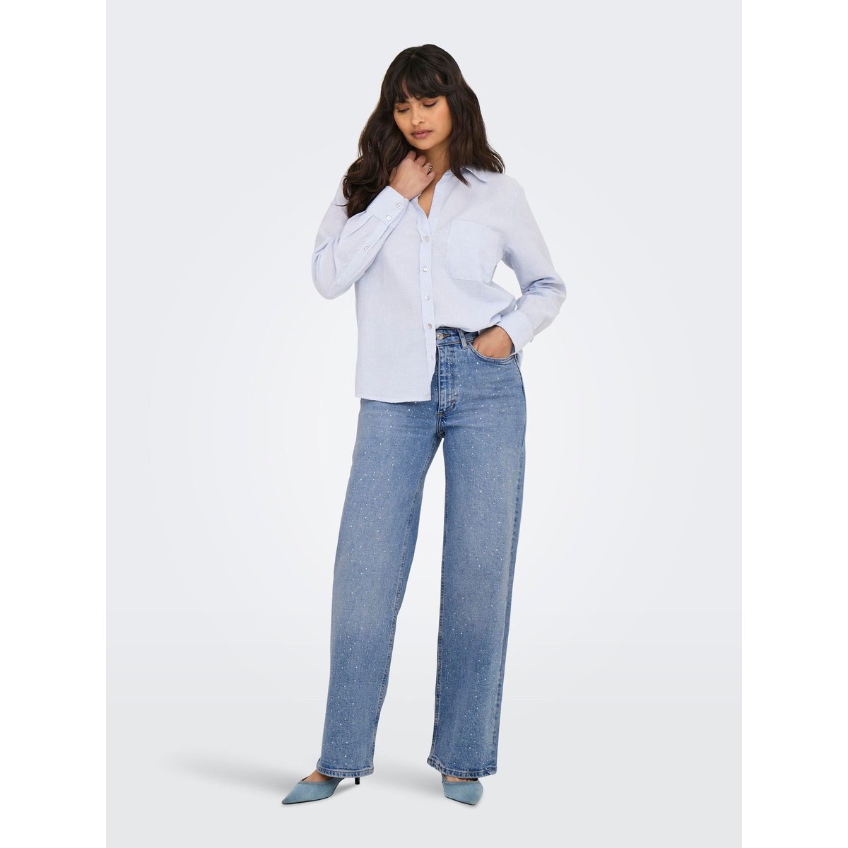 Jean À Jambe Large medium blue denim, ONLY