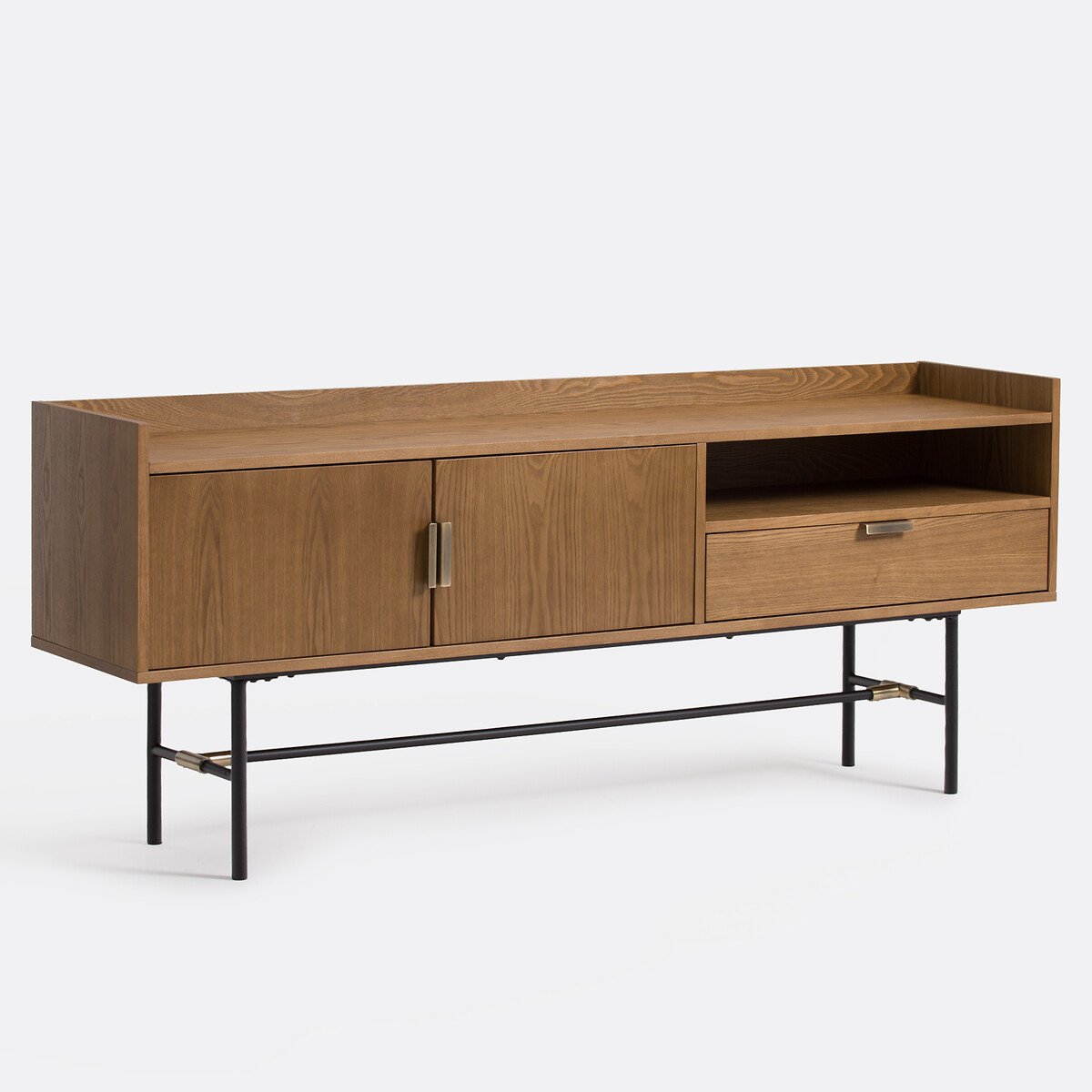 Buffet enfilade, 2 portes, 1 niche, 1 tiroir, plaqué frêne, BOTELLO noyer, LA REDOUTE INTERIEURS