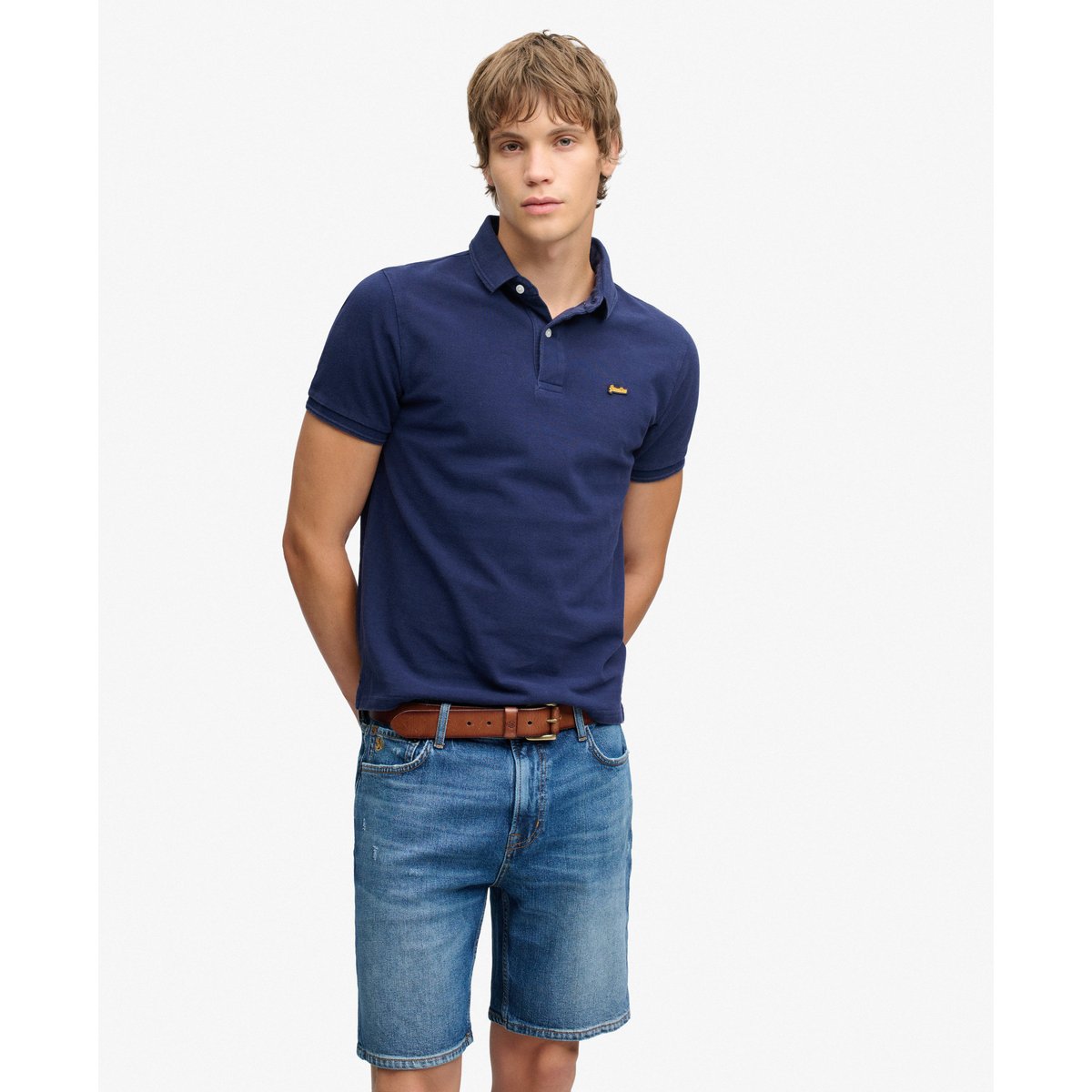 Short Droit Vintage bleu buck, SUPERDRY