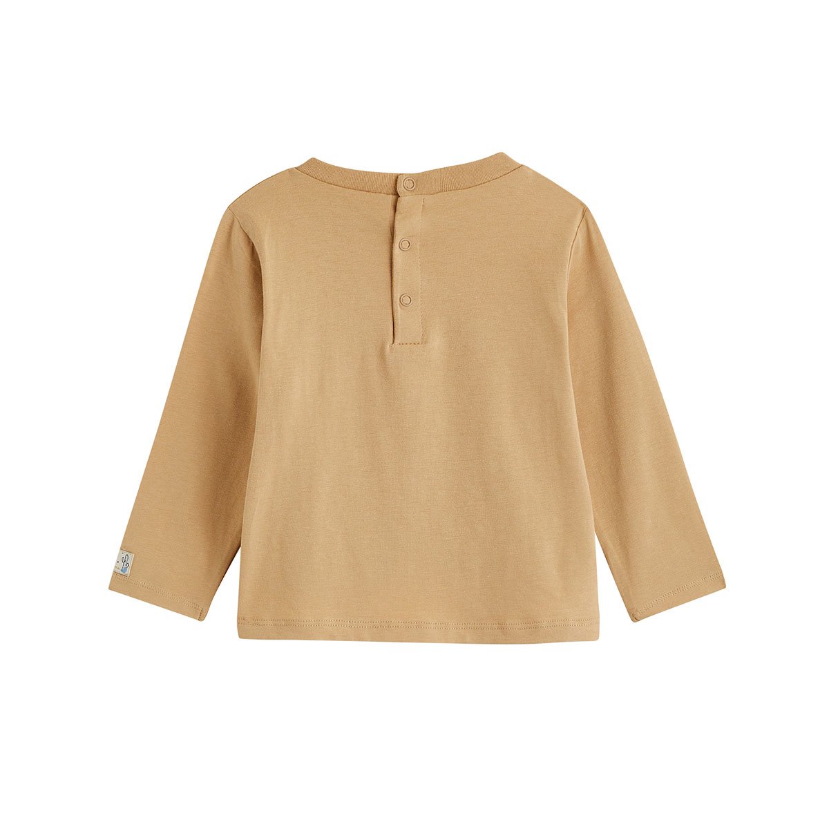 Ensemble salopette bébé en molleton et t-shirt Moka ecru, PETIT BEGUIN