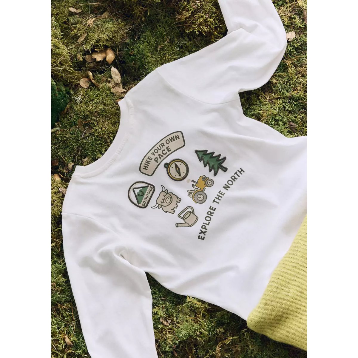 T-shirt oversize détails imprimés blanc cassé, MANGO BABY