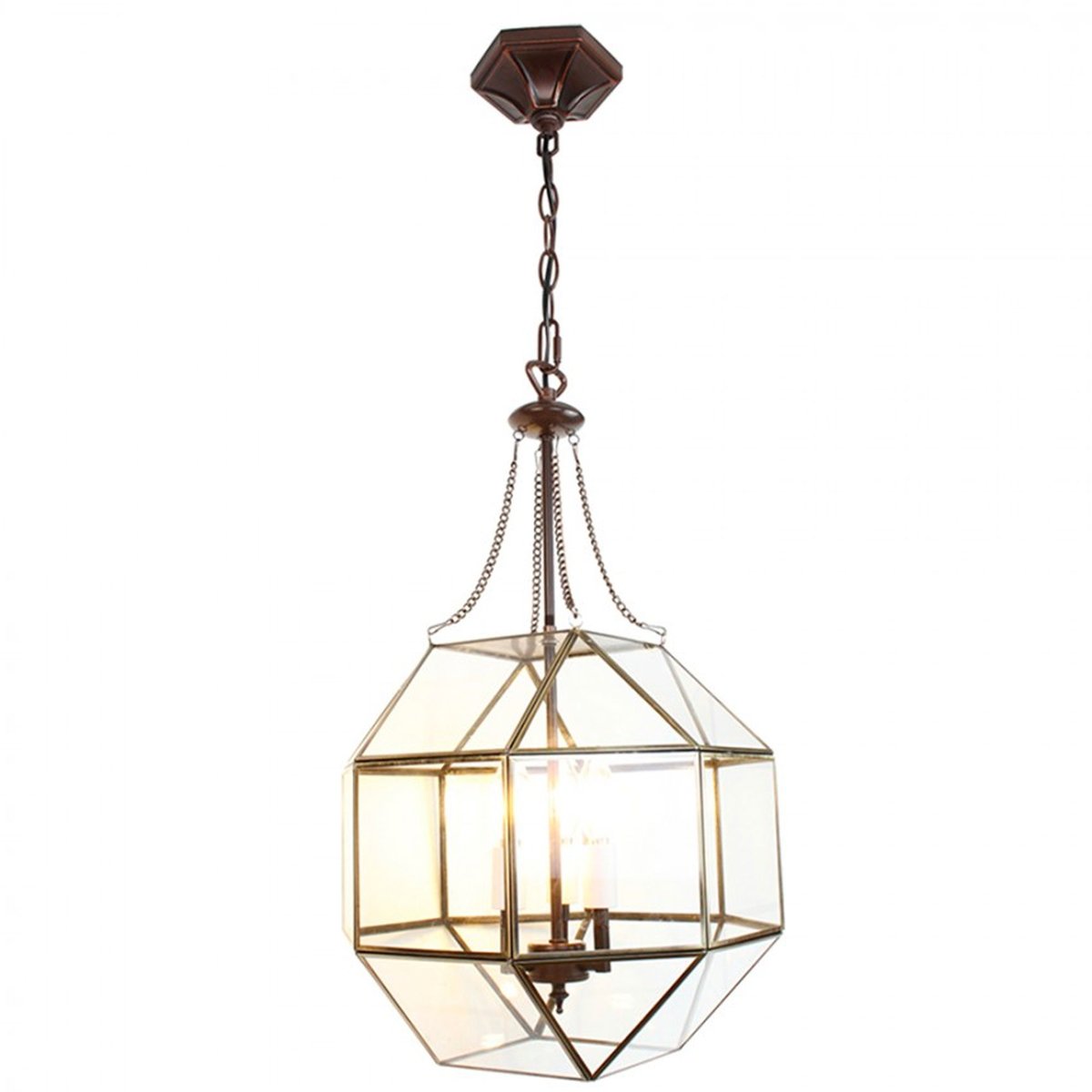 Suspension classique en verre et métal doré 30x30x170cm doré, WADIGA