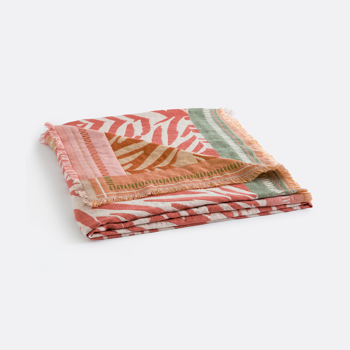 Plaid jacquard frangé, LEAN multicolore, LA REDOUTE INTERIEURS