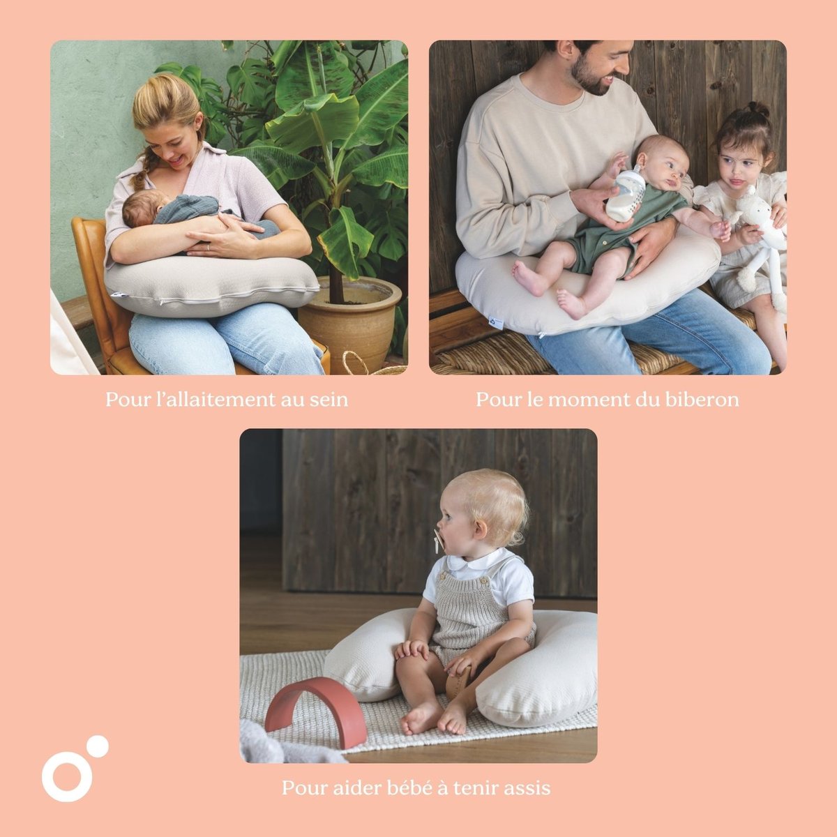 Petit coussin d’allaitement compact et pratique beige, BABYMOOV